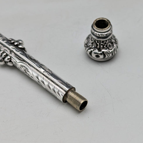 1905年頃 アンティーク 純銀製製 推進式ペンシル&つけペン 90-112mm